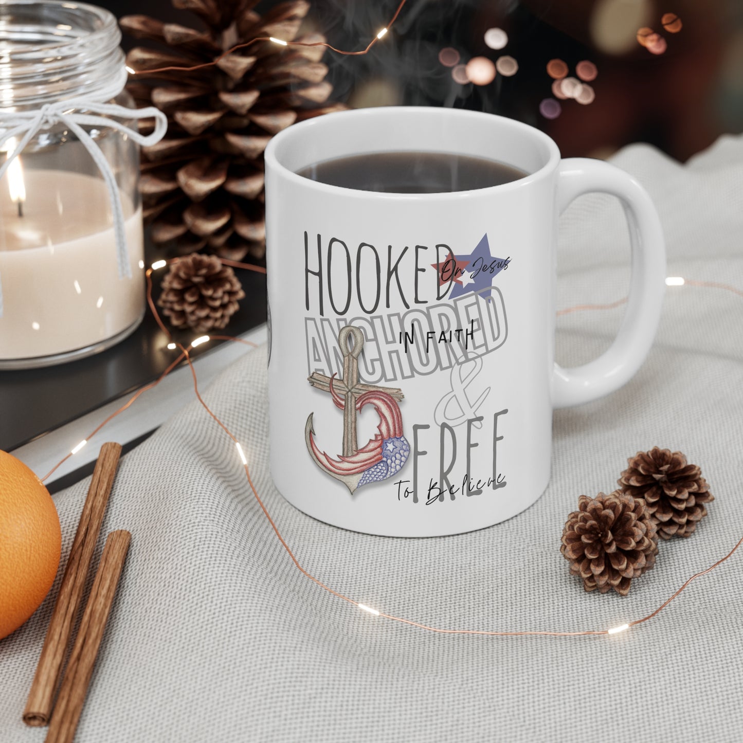 Hooked, Anchored & Free Hot Stuff Mug