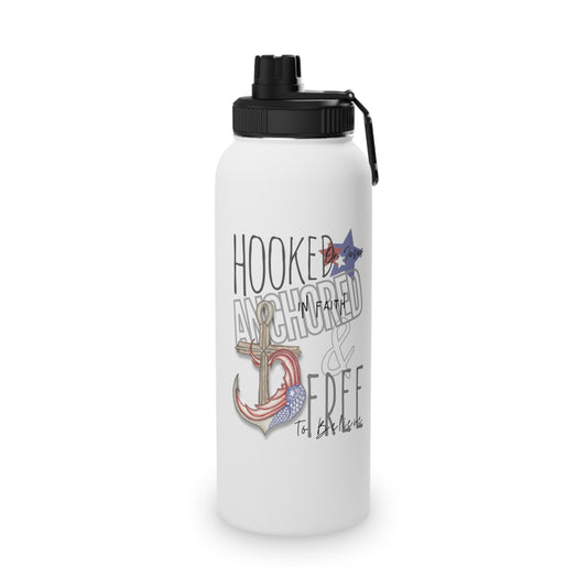 Hooked, Anchored & Free Water Bottle