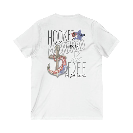 Hooked, Anchored & Free V-Neck Tee